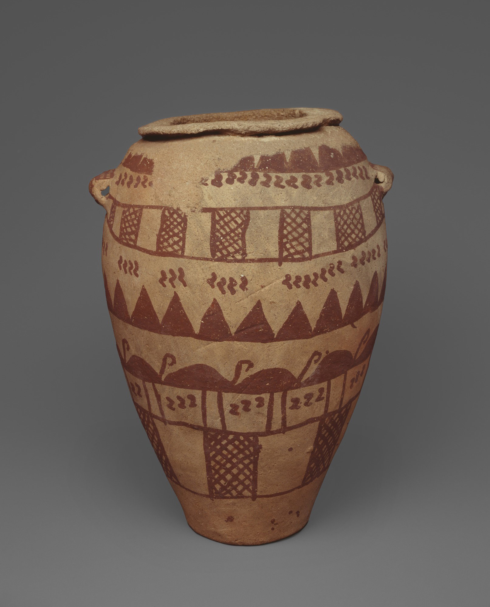 Jar with Two Tubular String-Hole Handles