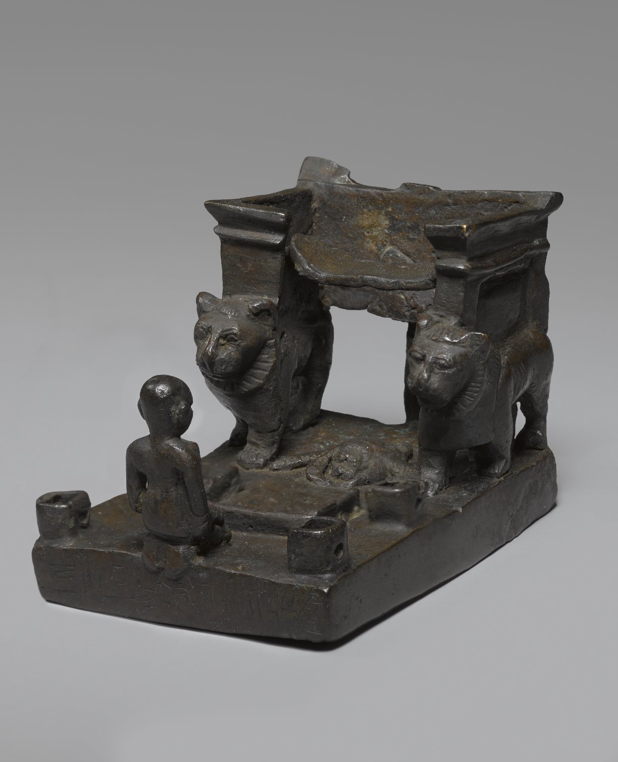 Throne with Lions and Worshipper
