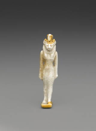 Amulet of a Striding Lion-Headed Goddess