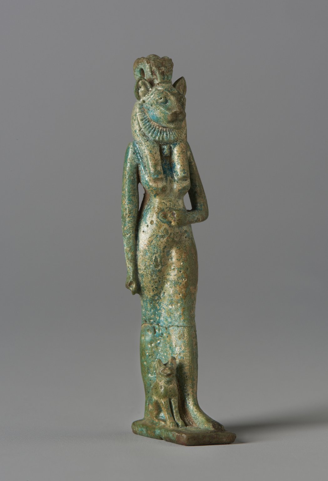 Amulet of a Lion-Headed Goddess with Cat
