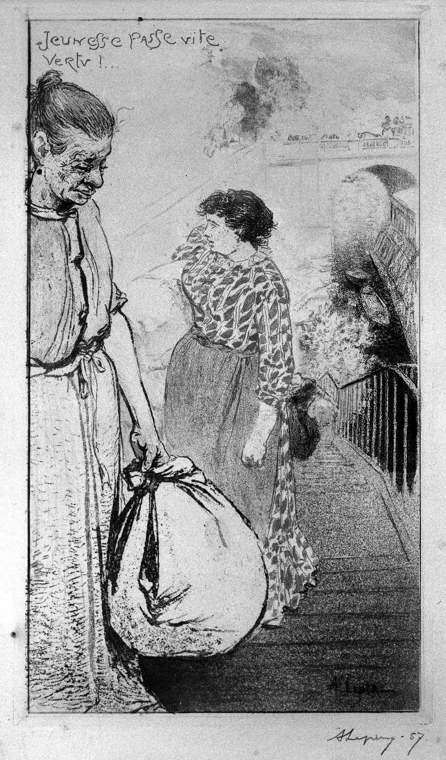 アルベール・ルブール、「LES LAVEUSES A PONT-DU-CHATE アルベール・ルブール、「LES LAVEUSES A PONT-DU-CHATE