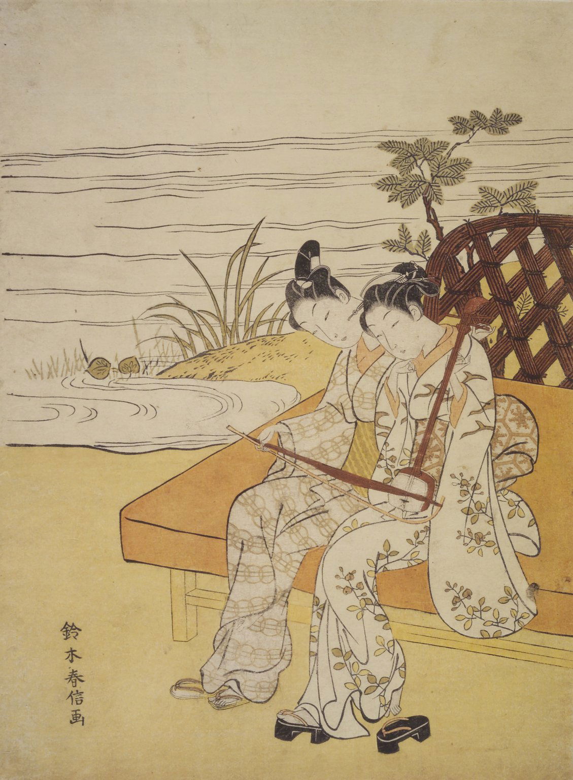 Couple Playing a Kokyū Together · Brooklyn Museum