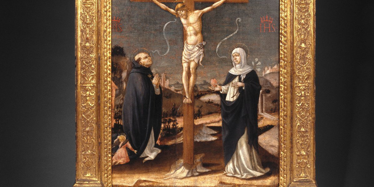 Christ on the Cross Adored by Saints Thomas Aquinas and Catherine of ...