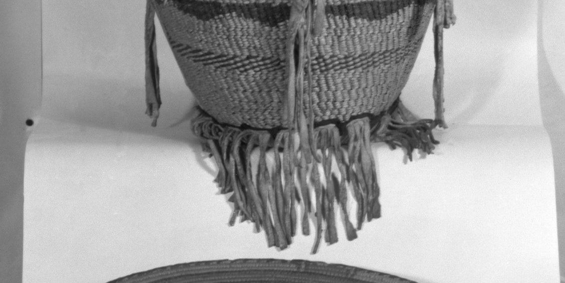 Basket with geometric designs brooklyn museum