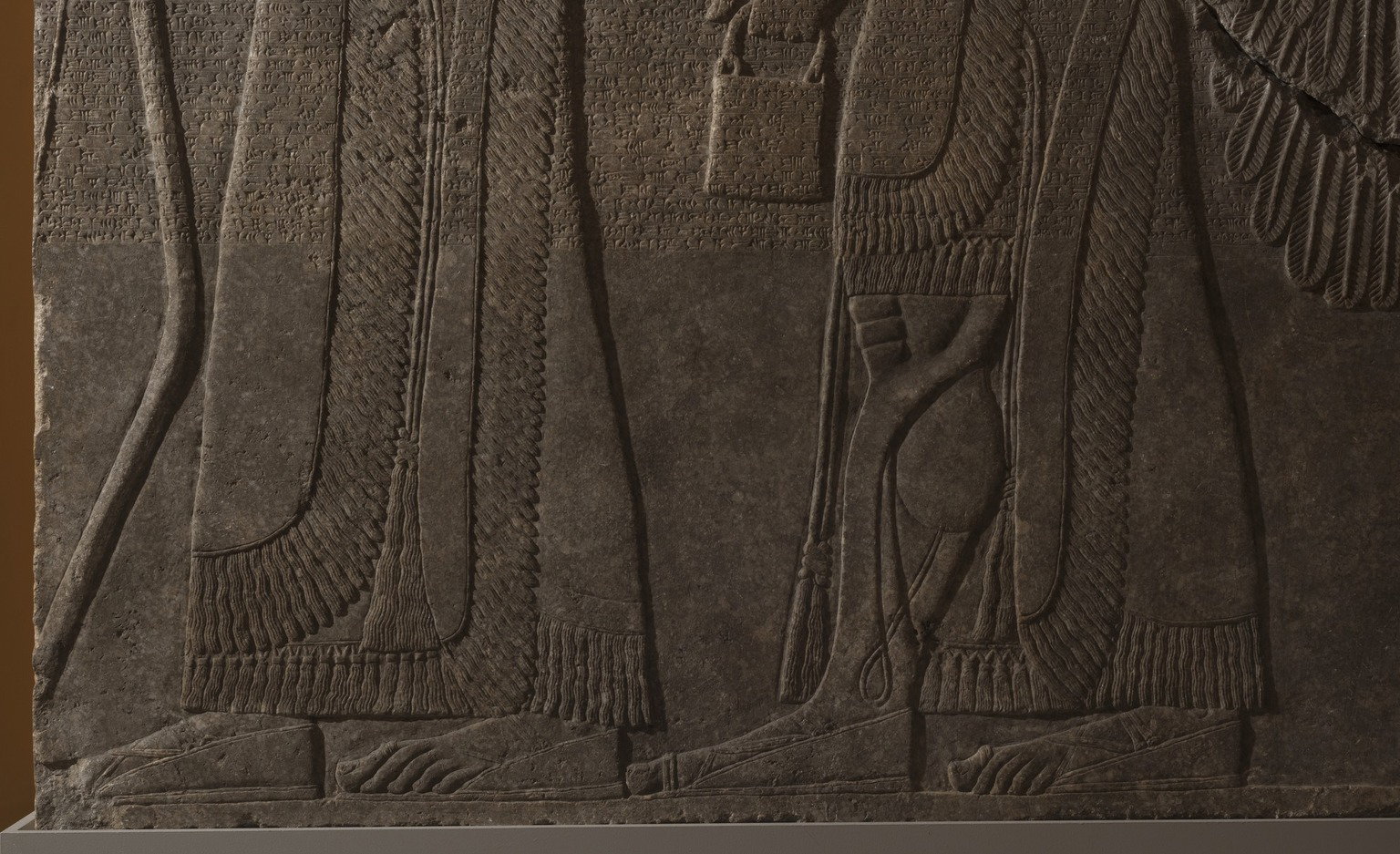 Apkallu-figure and King Ashur-nasir-pal II · Brooklyn Museum