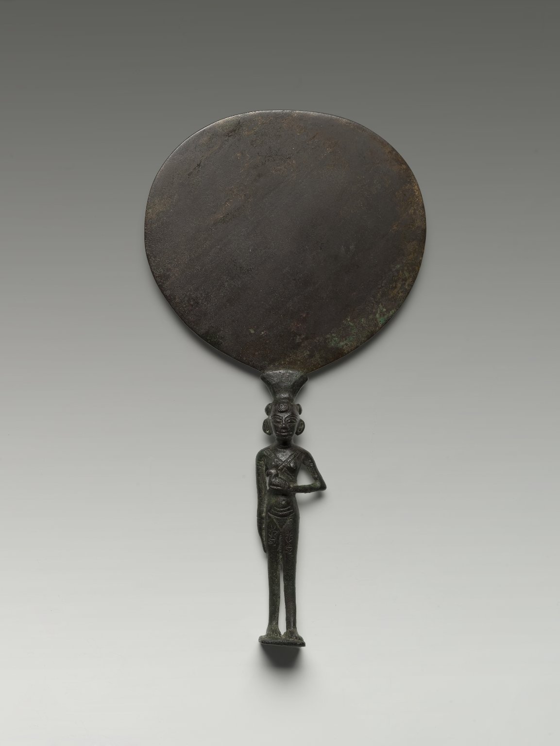 Mirror with Handle in Form of Girl