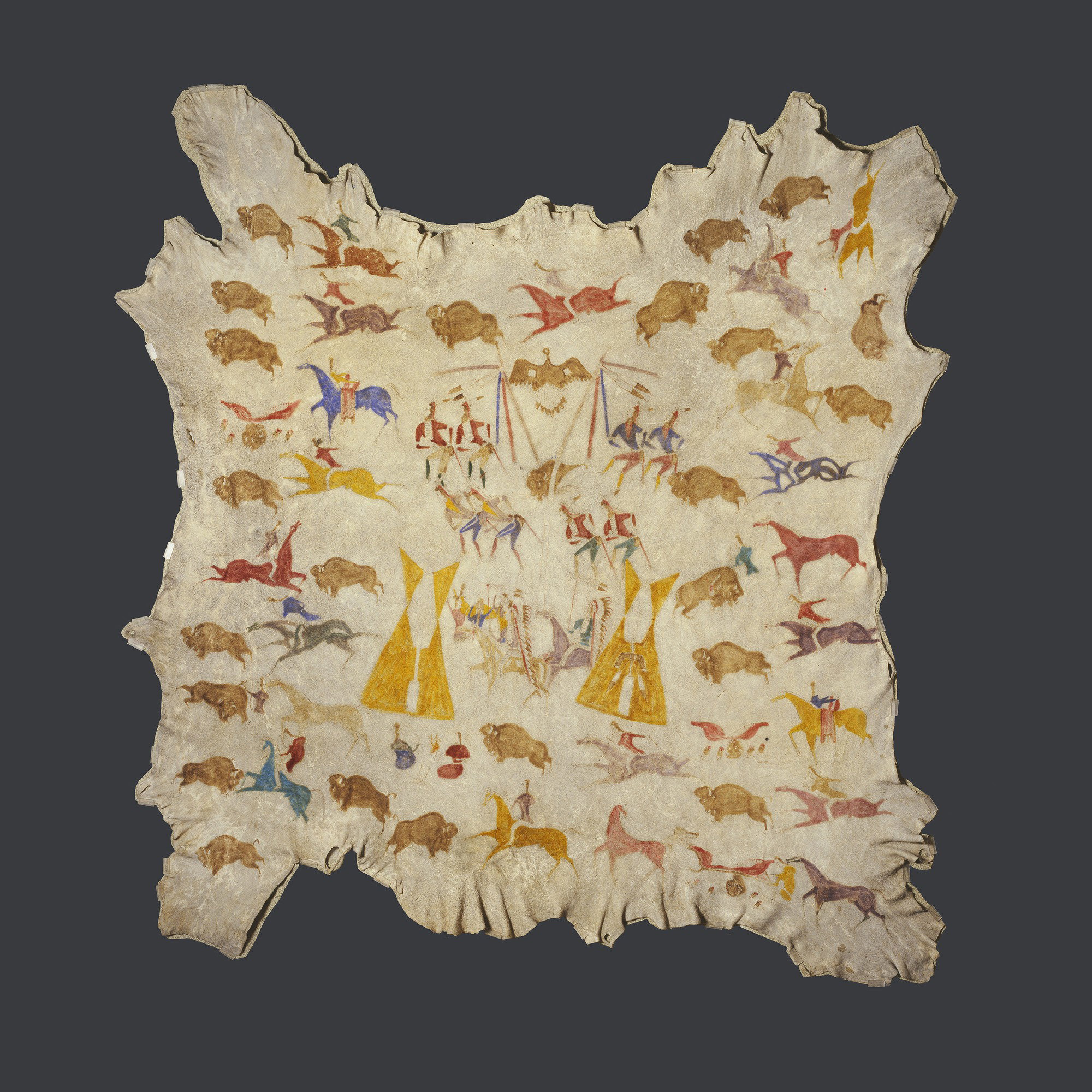絵画 What do you mean Painted Elk Hide · Brooklyn Museum