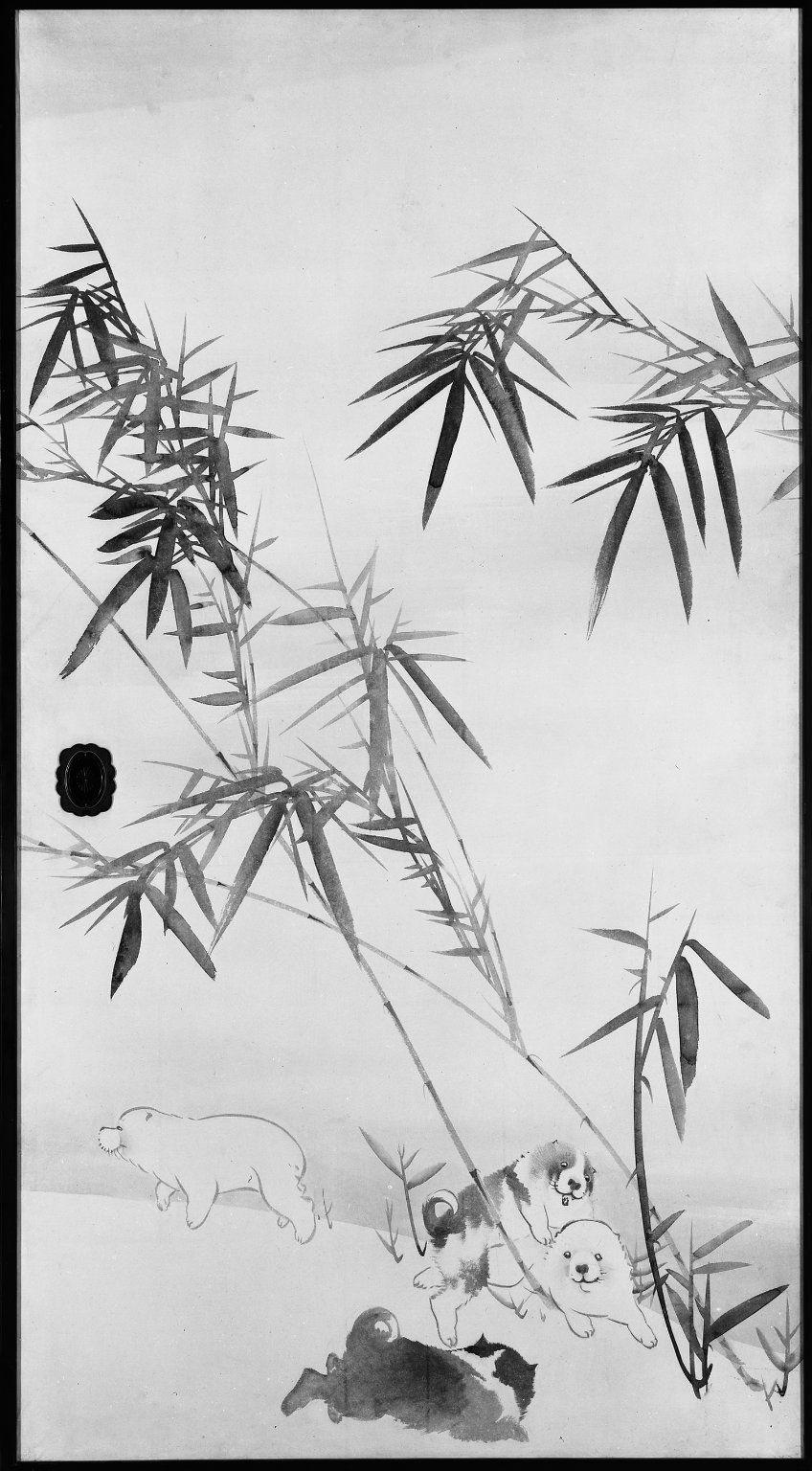 Puppies and Bamboo in Moonlight · Brooklyn Museum
