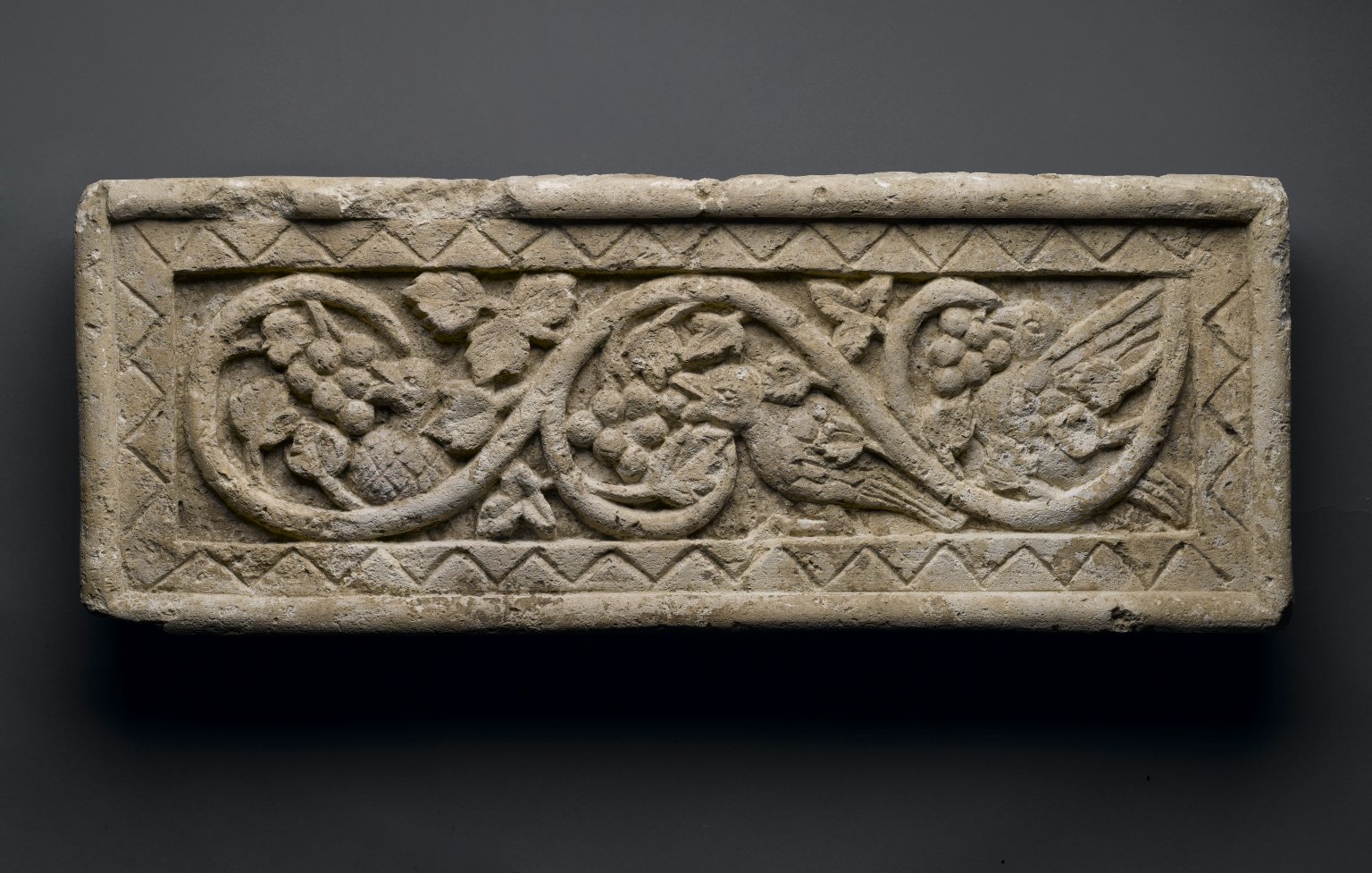 Plant Scroll Enclosing Birds and Grapes