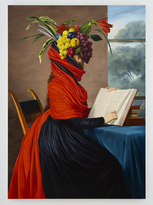 Portrait with Grapes and Feathers (after Élisabeth Vigée Le Brun