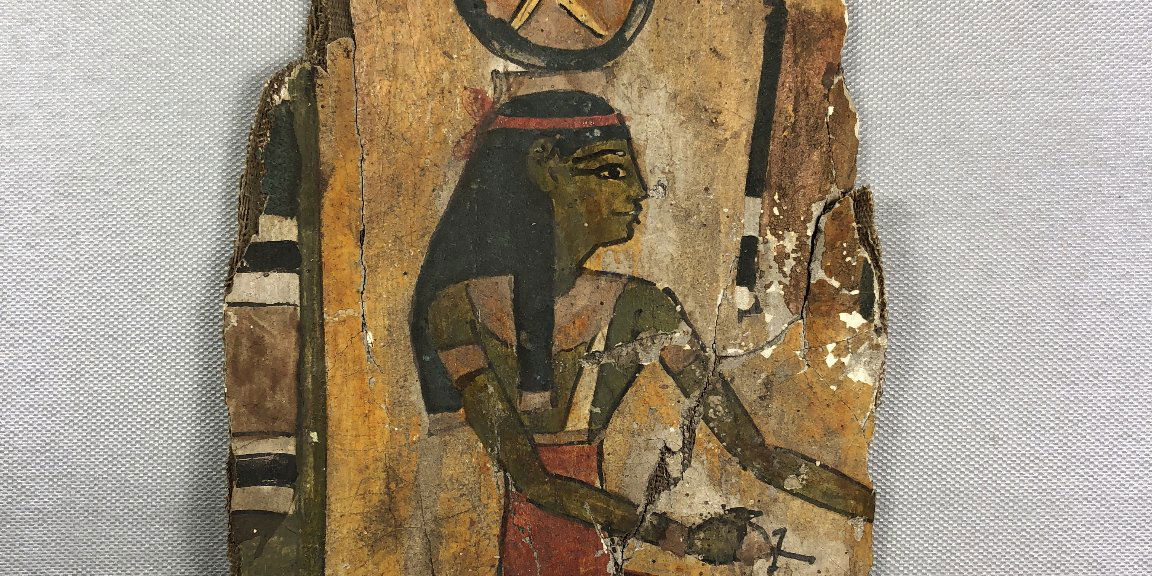 Cartonnage Fragment with Goddess Seshat ยท Brooklyn Museum