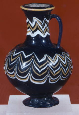 Polychrome Core-formed Bottle with Festooned Design