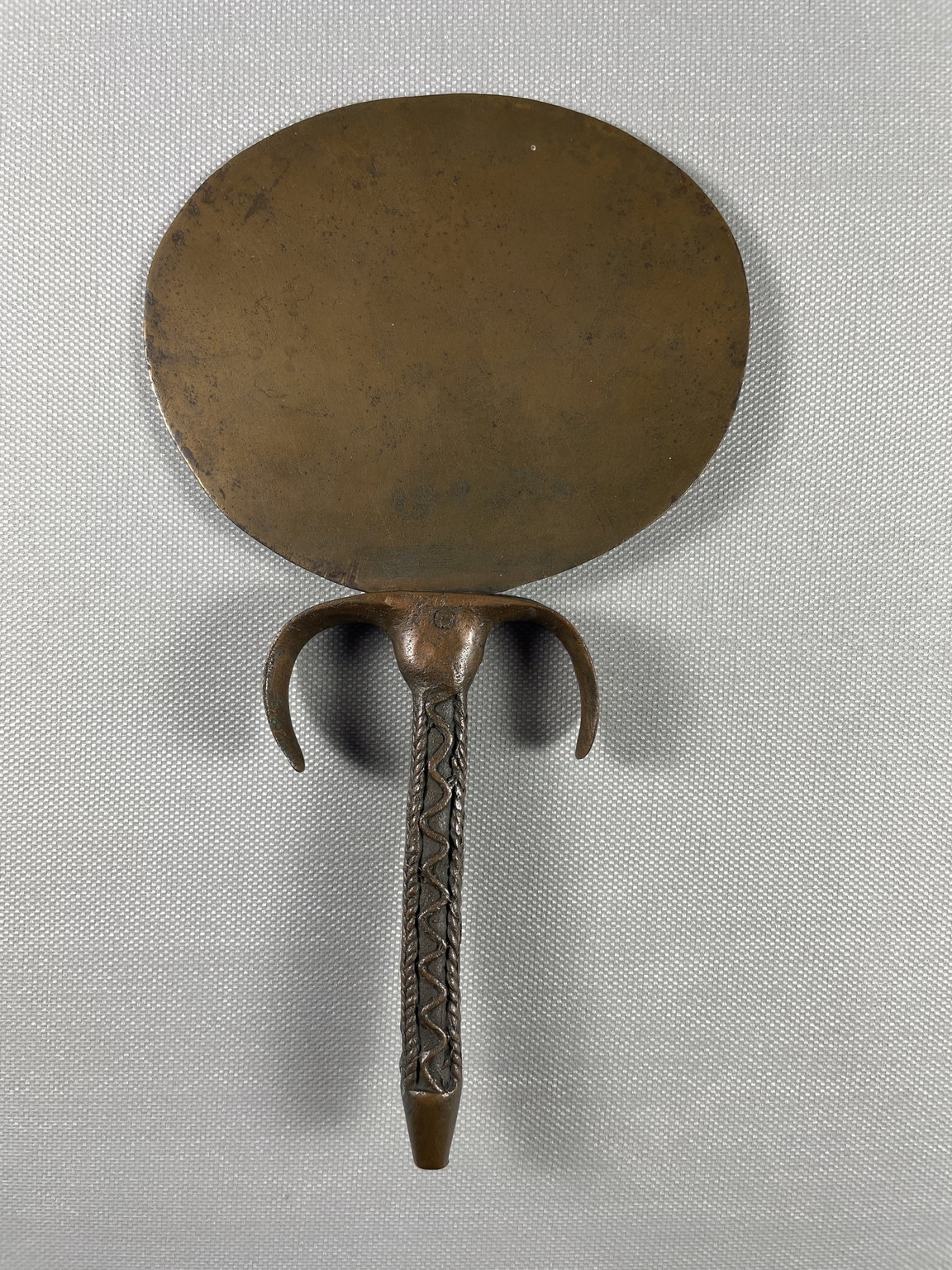 Mirror with Handle Decorated with Braid and Wavy Lines