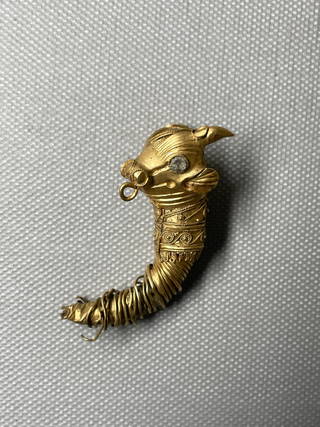 Part of a Very Large Earring with Bull's Head