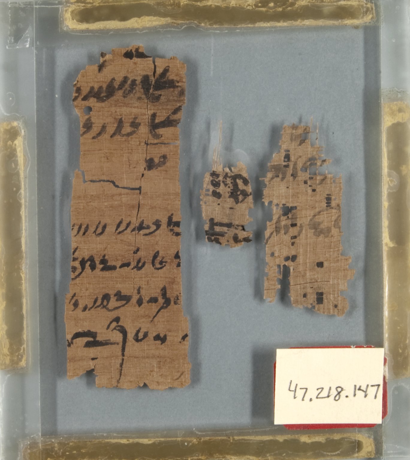 Papyrus Fragments Inscribed in Demotic