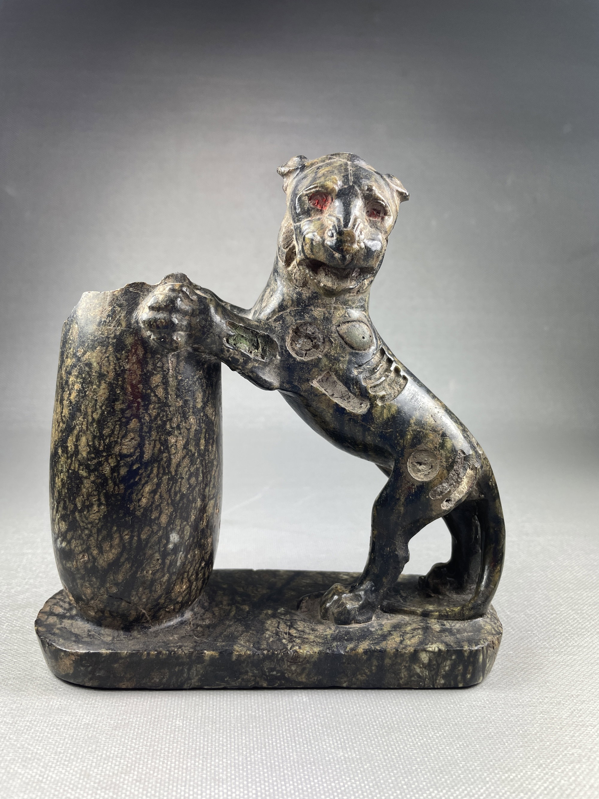 Serpentine Statuette in the Round of Lion