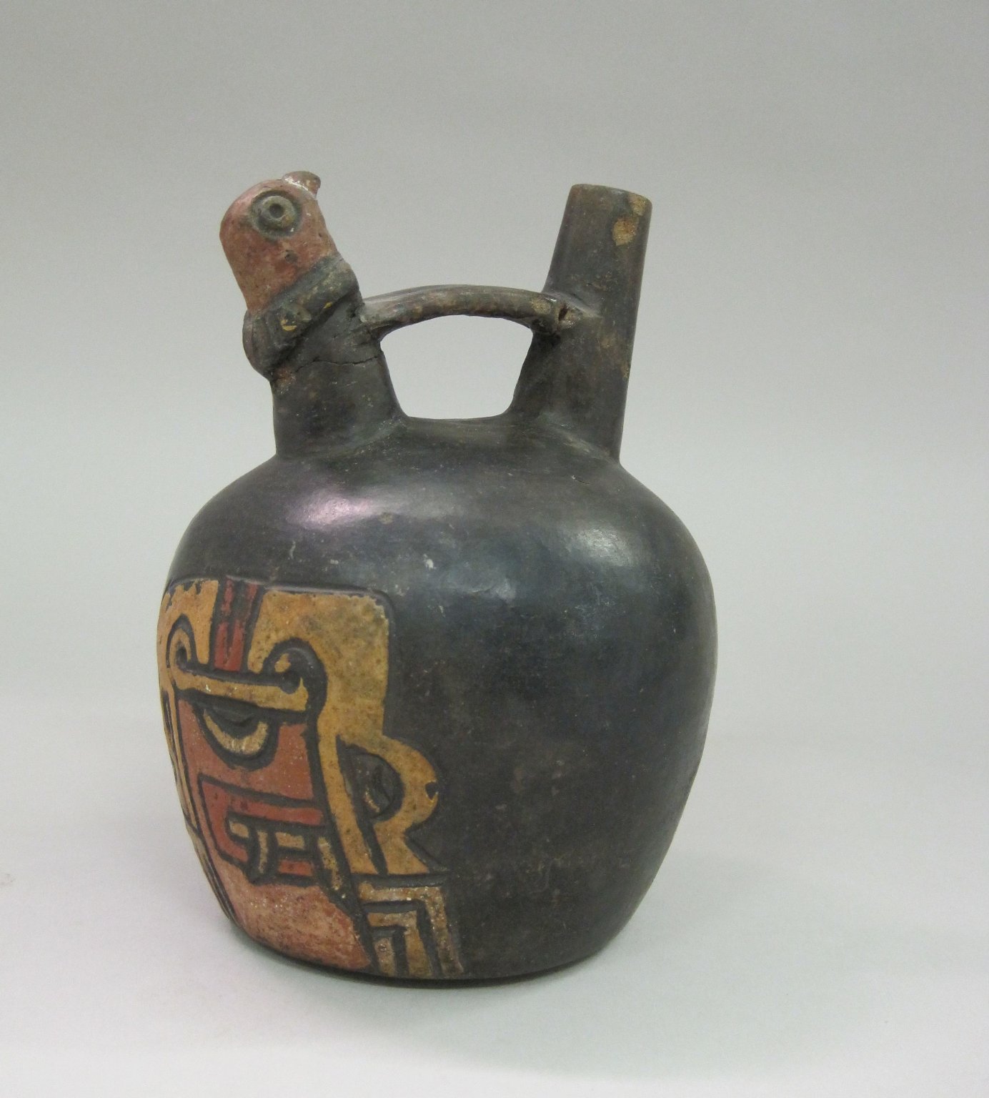 Double Spout Bridge Vessel with Incised Chavin imagery · Brooklyn